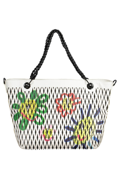  - White Polyethylene Women Handbag