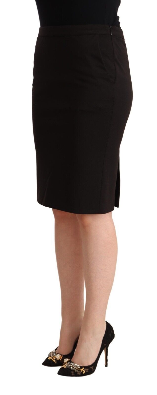  - Sleek Black Pencil Skirt Knee Length