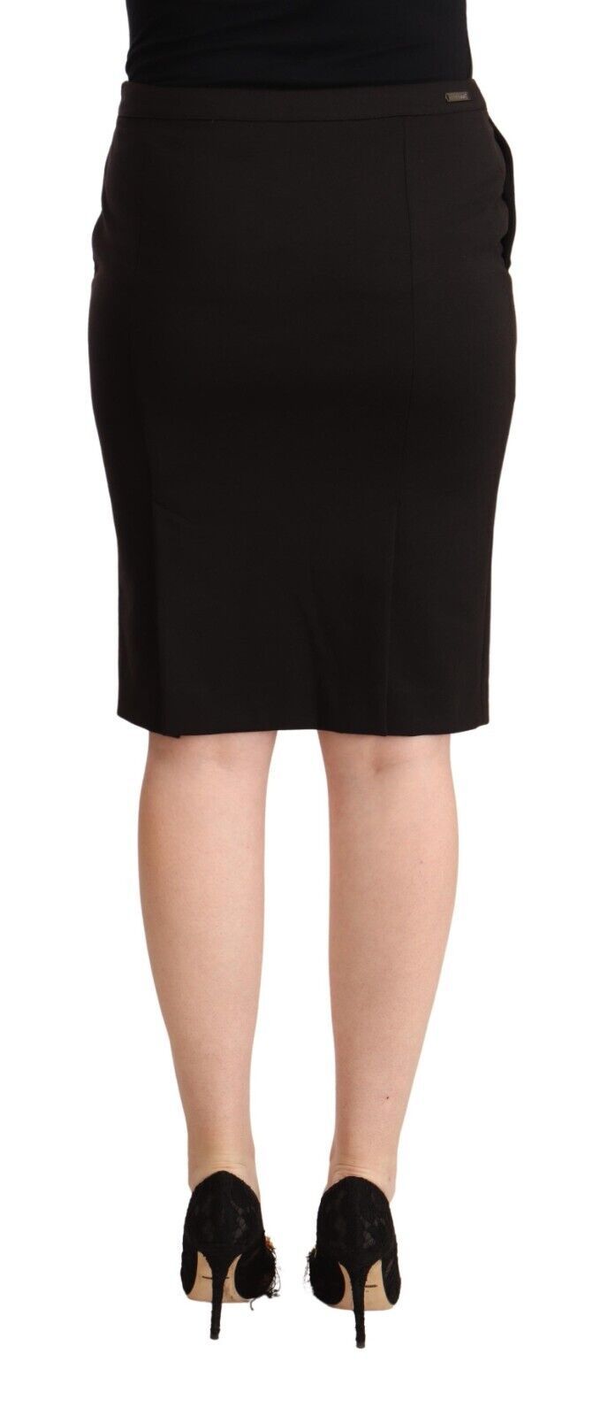  - Sleek Black Pencil Skirt Knee Length