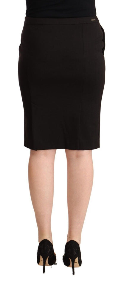  - Sleek Black Pencil Skirt Knee Length