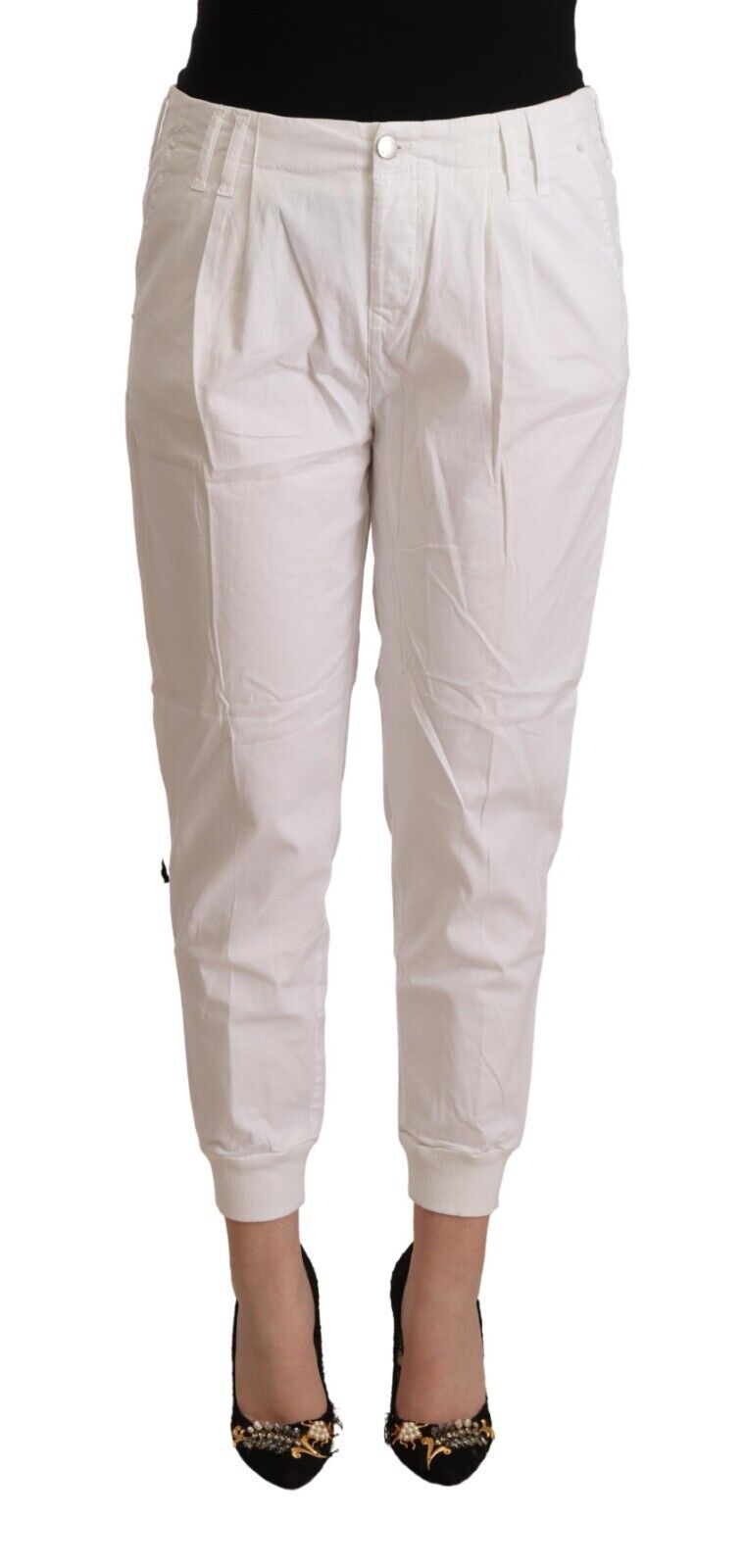  - Chic White Tapered Cropped Pants