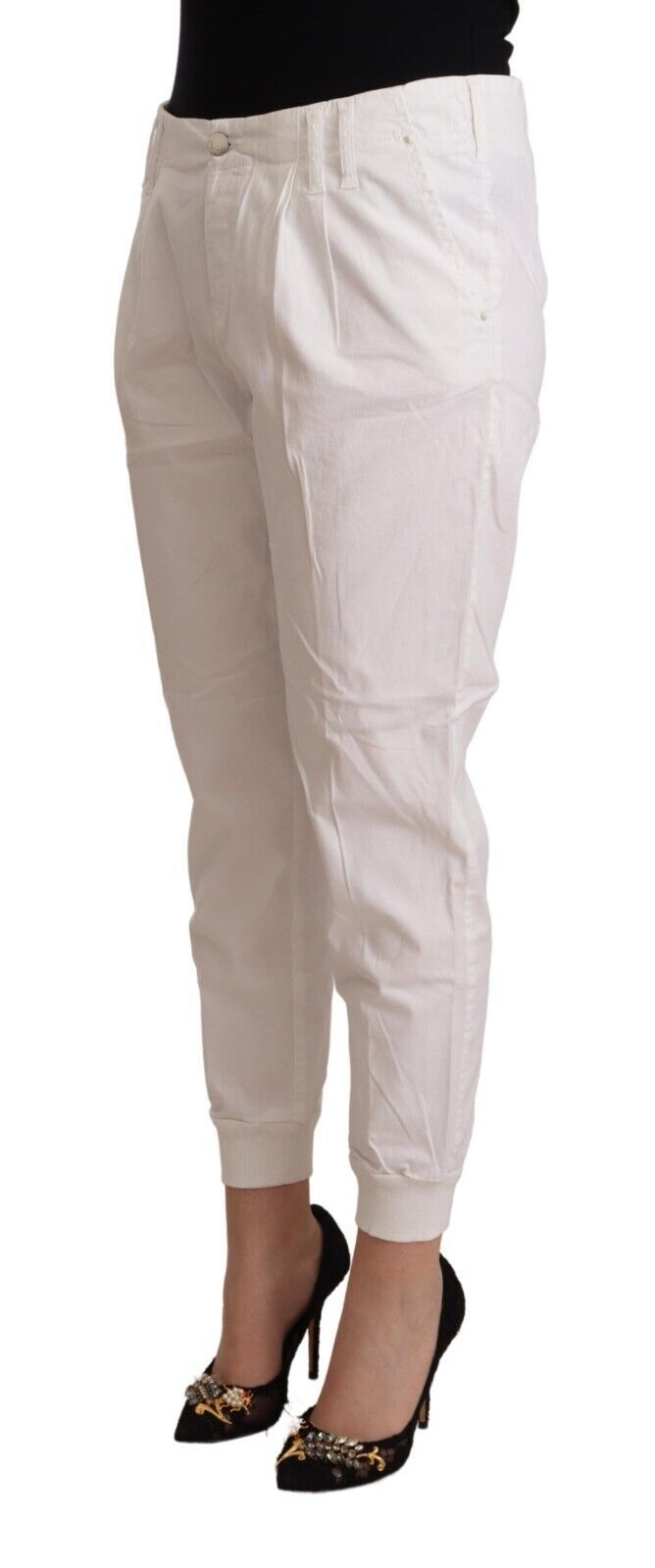  - Chic White Tapered Cropped Pants