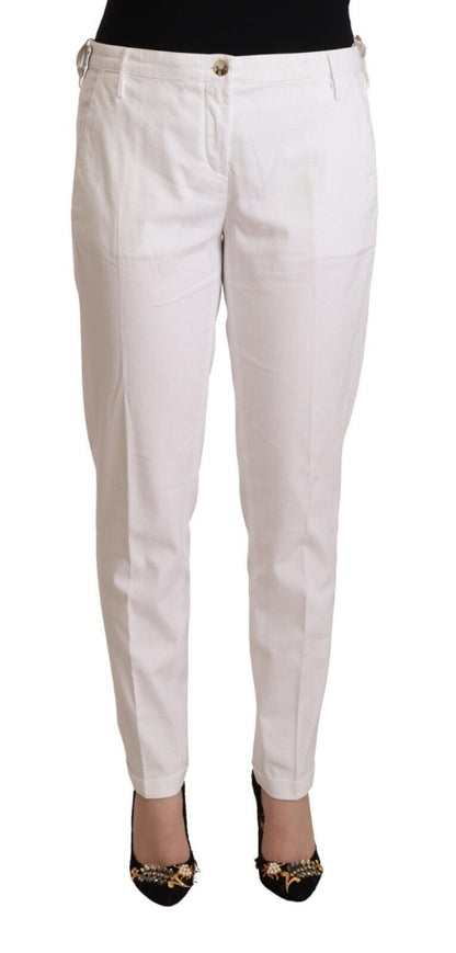  - Elegant Mid Waist Tapered Trousers