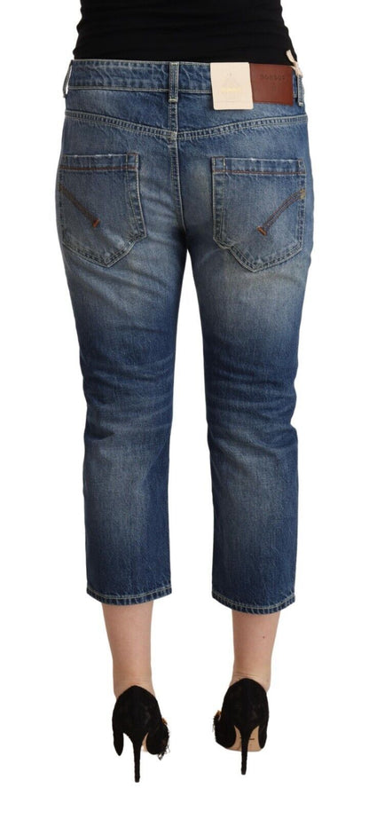  - Elegant Mid-Waist Cotton Denim Jeans