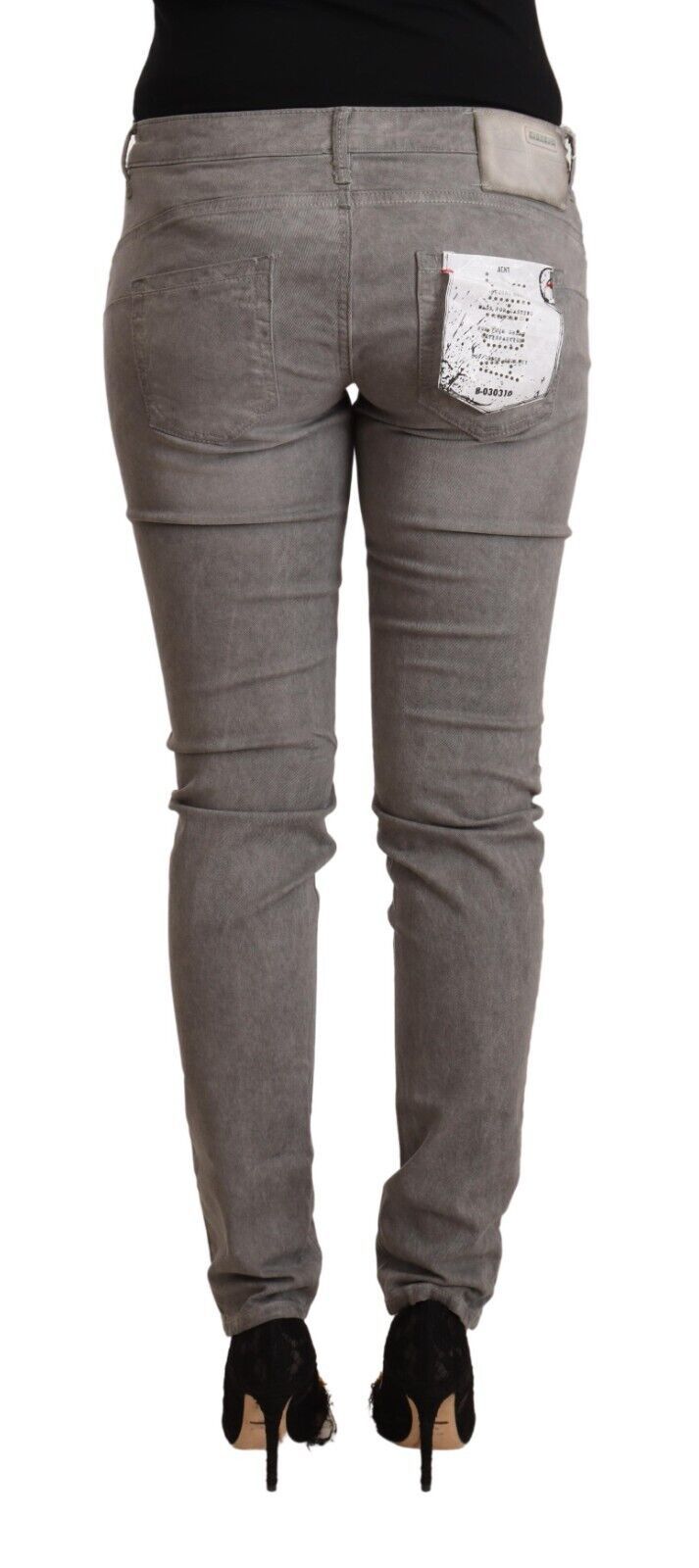  - Chic Gray Low Waist Skinny Cotton Jeans