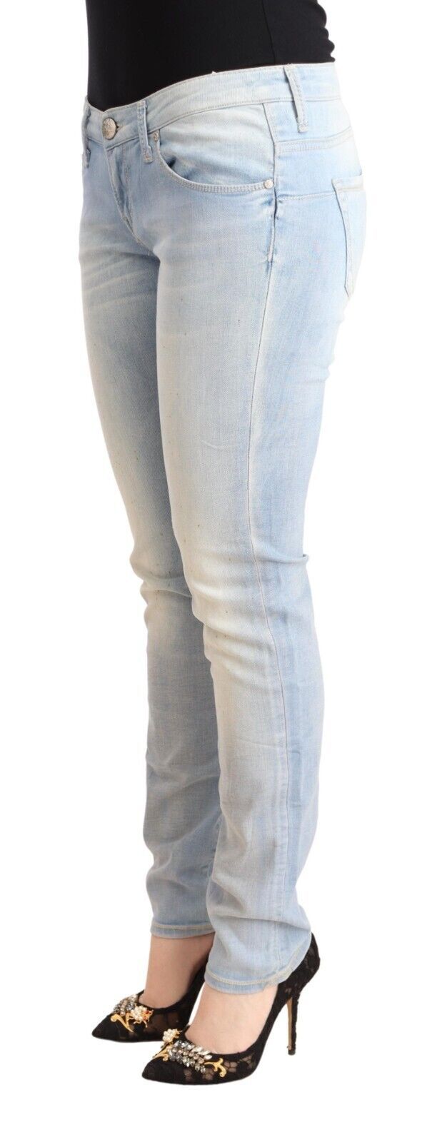  - Chic Low Waist Skinny Light Blue Denim