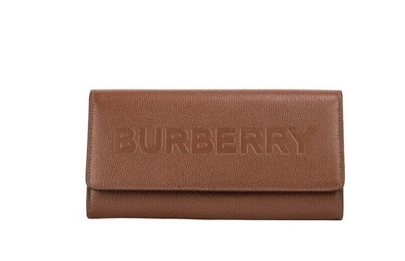  - Porter Tan Grained Leather Embossed Continental Clutch Flap Wallet Brown