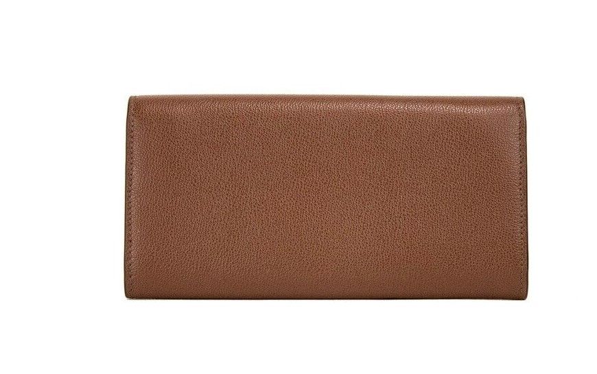  - Porter Tan Grained Leather Embossed Continental Clutch Flap Wallet Brown