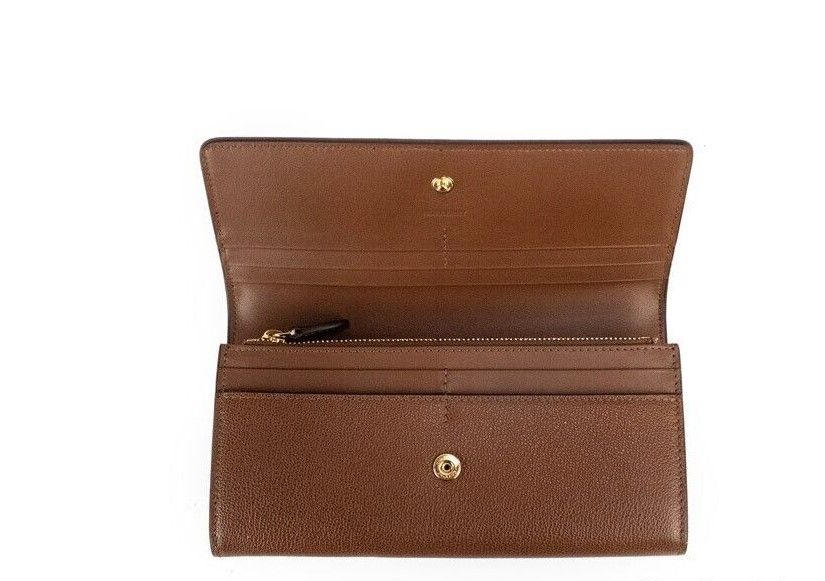  - Porter Tan Grained Leather Embossed Continental Clutch Flap Wallet Brown