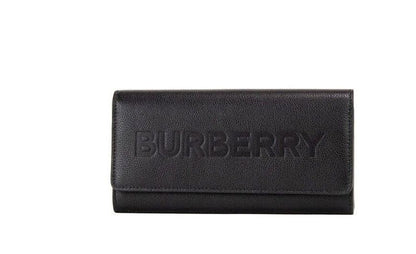  - Porter Black Grained Leather Branded Logo Embossed Clutch Flap Wallet