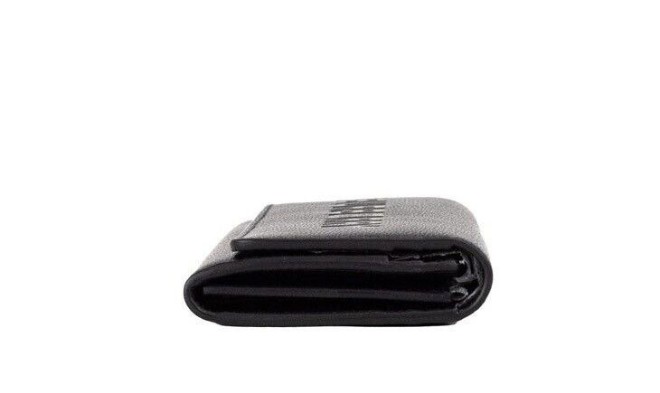  - Porter Black Grained Leather Branded Logo Embossed Clutch Flap Wallet