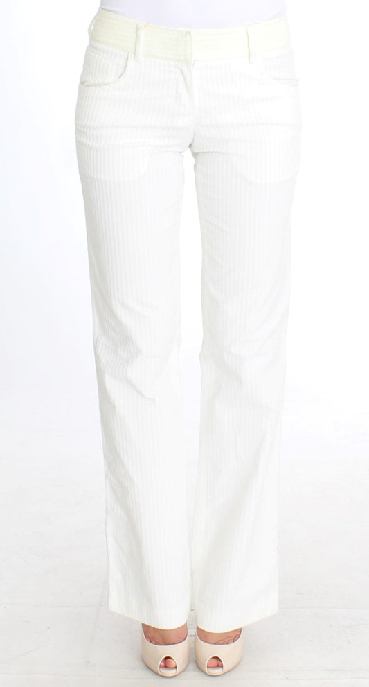  - Chic White Striped Straight Fit Pants