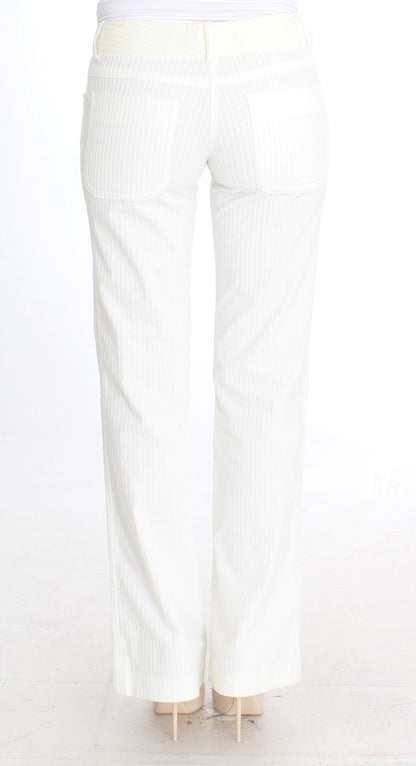  - Chic White Striped Straight Fit Pants