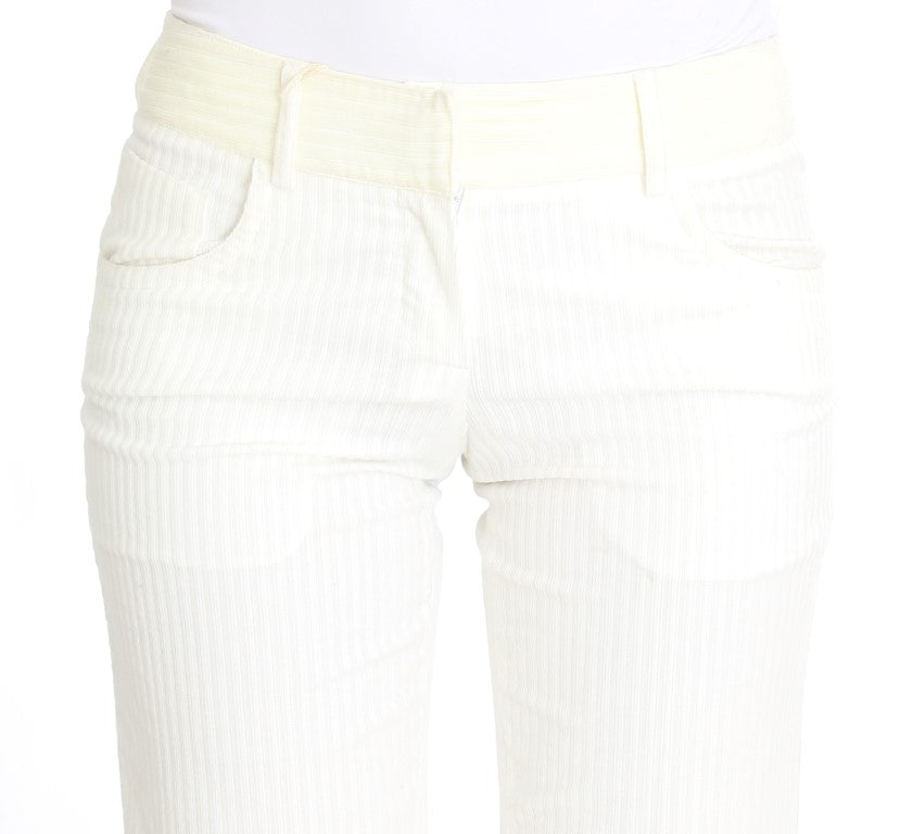  - Chic White Striped Straight Fit Pants