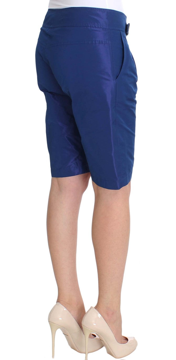  - Chic Blue Mid Waist Shorts