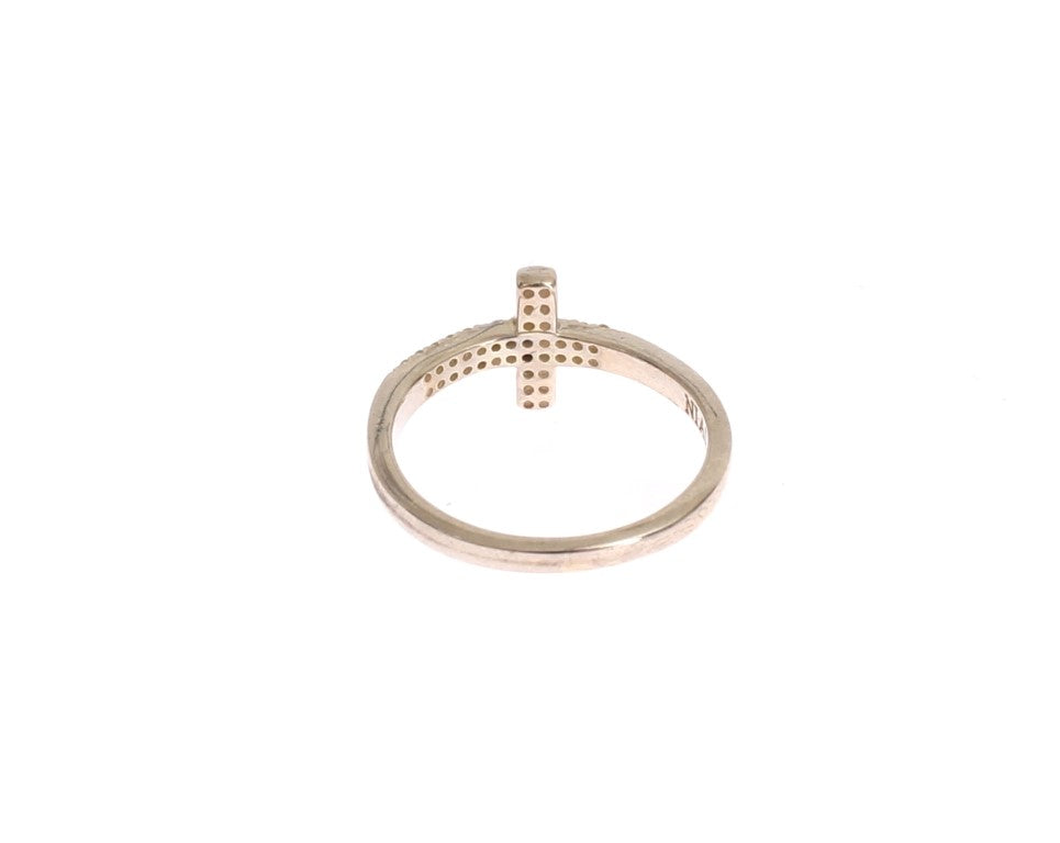  - Silver CZ Cross Statement Ring