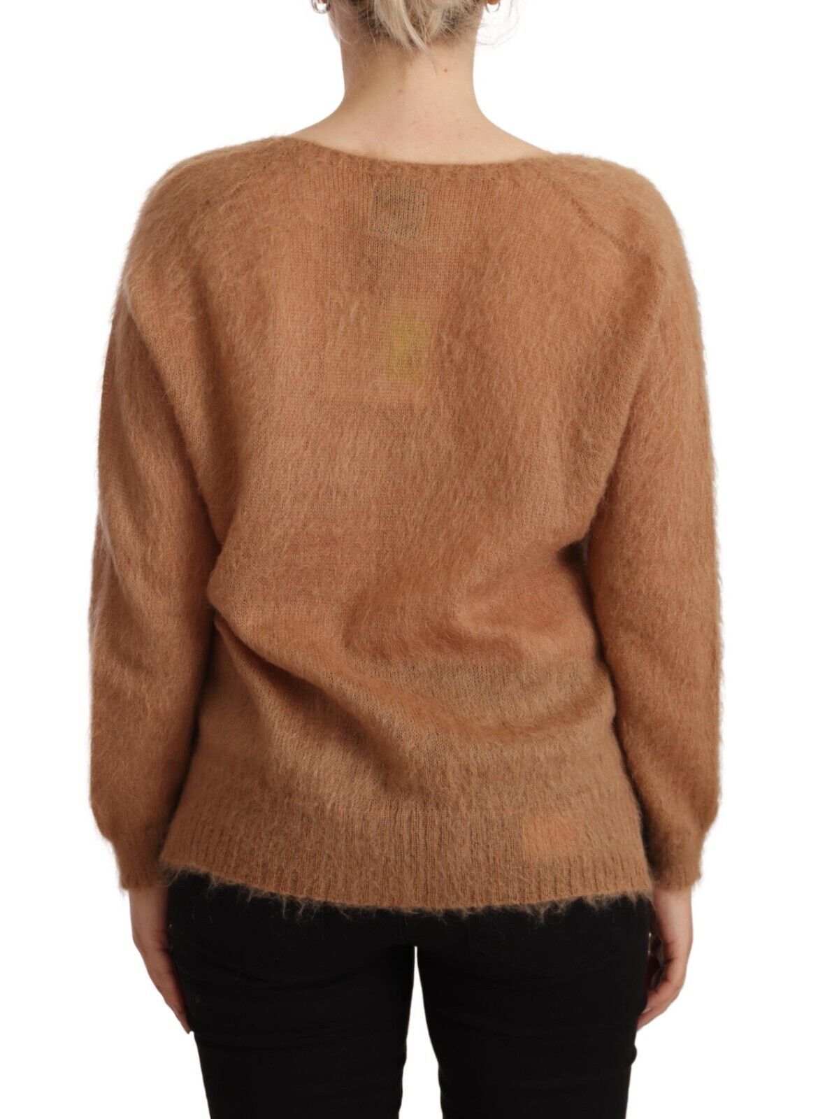  - Chic Brown Knit Cardigan with Front Button Closure