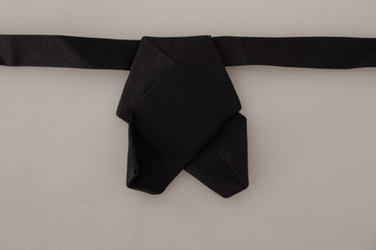  - Elegant Black Silk Bow Tie