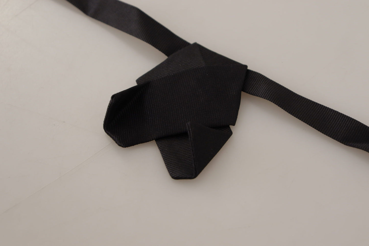  - Elegant Black Silk Bow Tie