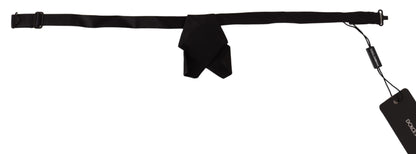  - Elegant Black Silk Bow Tie