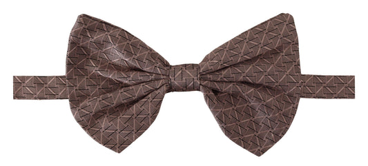  - Elegant Silk Gray Bow Tie - Men's Formalwear