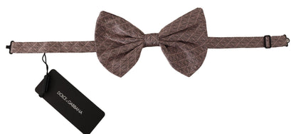  - Elegant Silk Gray Bow Tie - Men's Formalwear