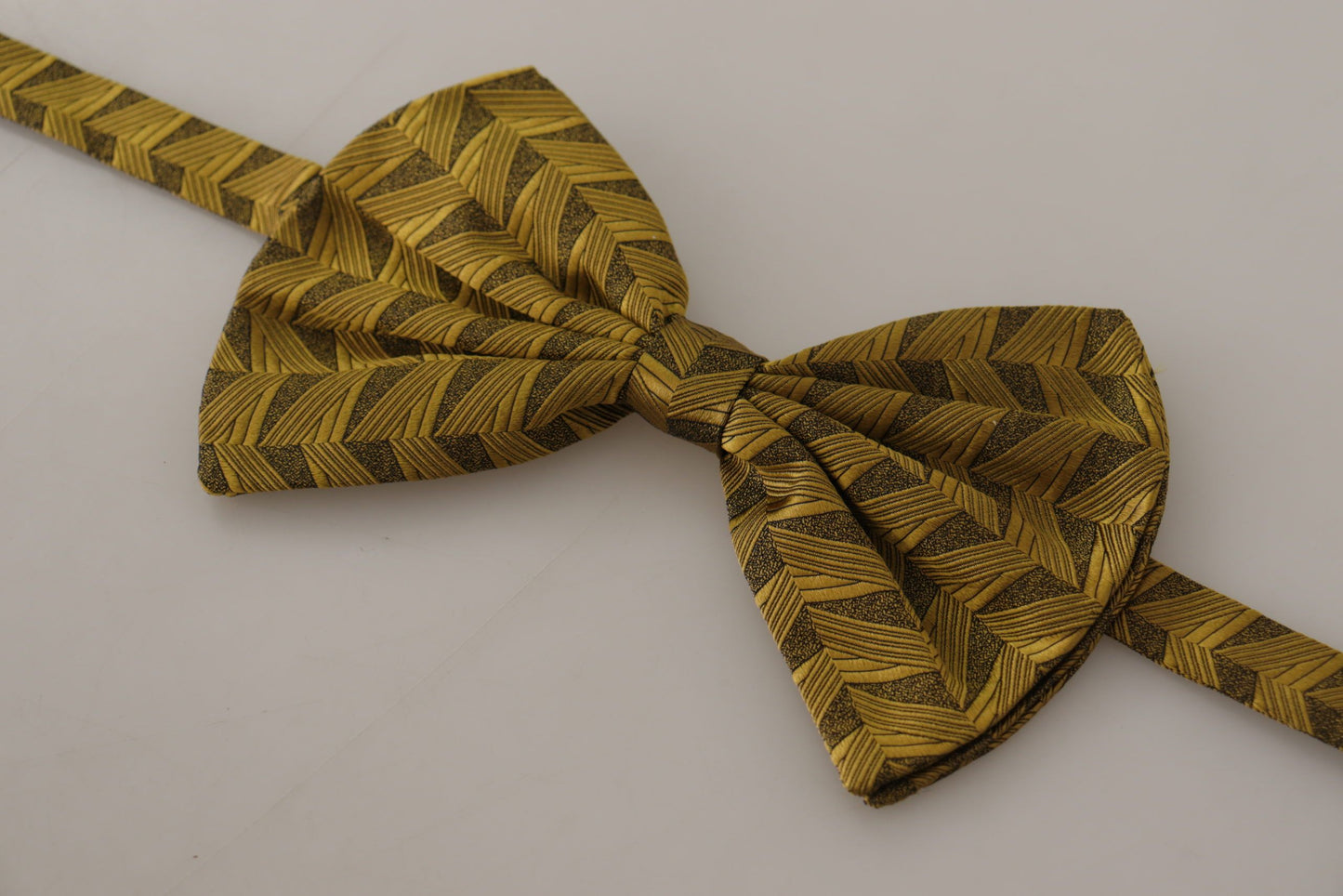  - Elegant Gold Silk Bow Tie