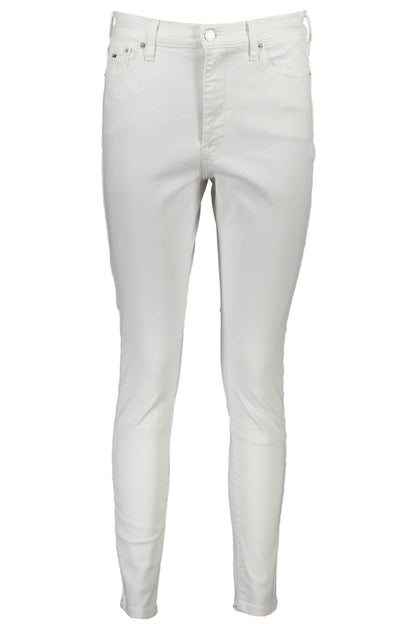 White Cotton Women Jeans - The Luxe Alliance