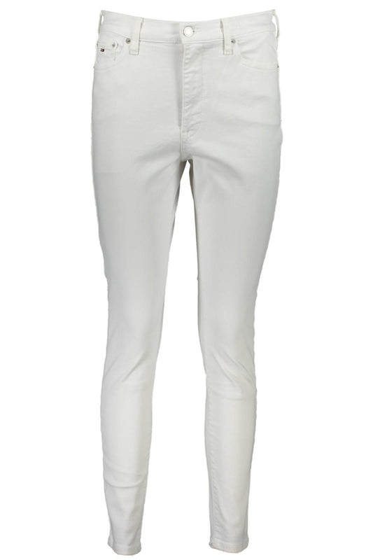 White Cotton Women Jeans - The Luxe Alliance