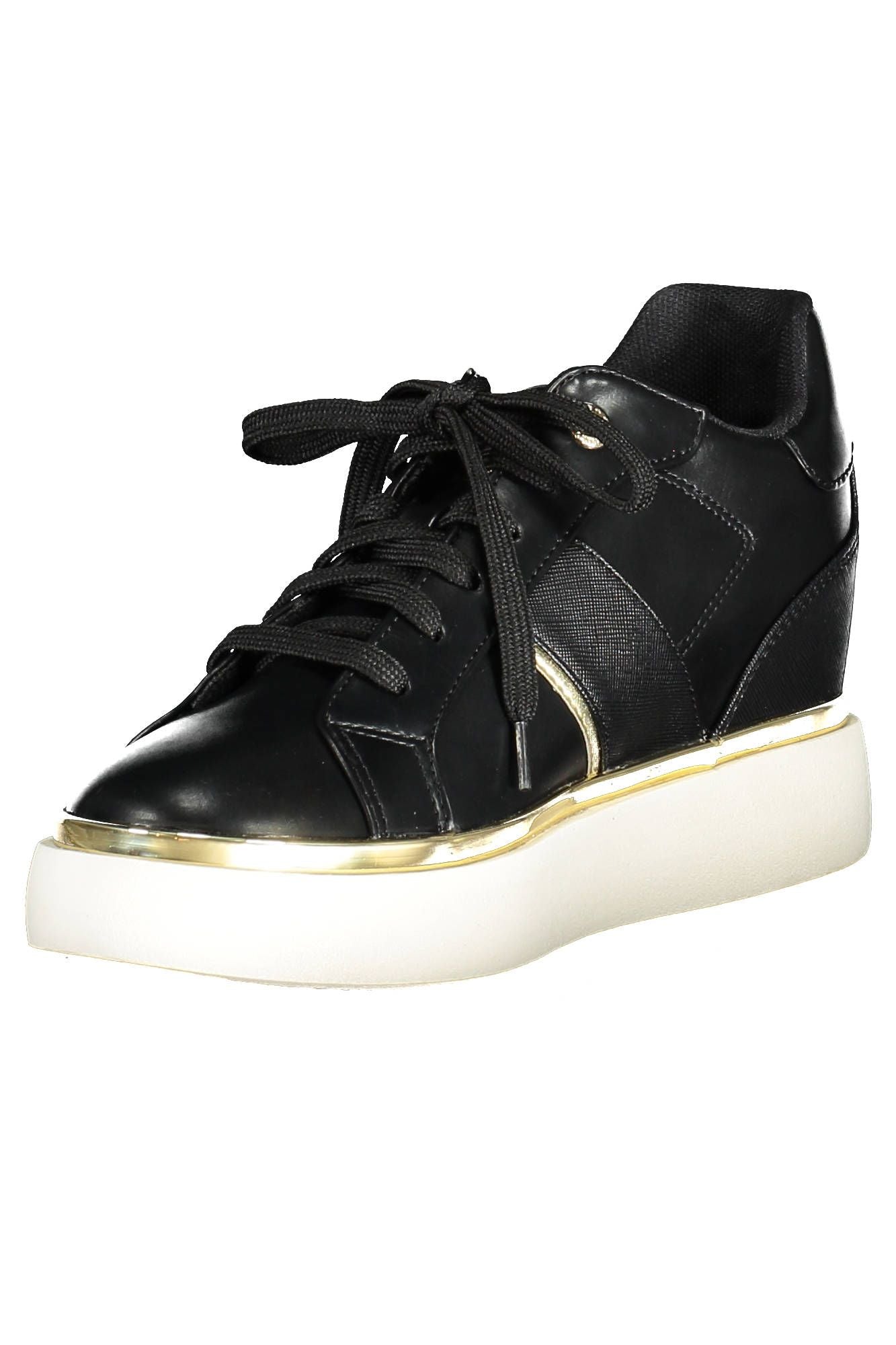 Black Polyester Women Sneaker - The Luxe Alliance