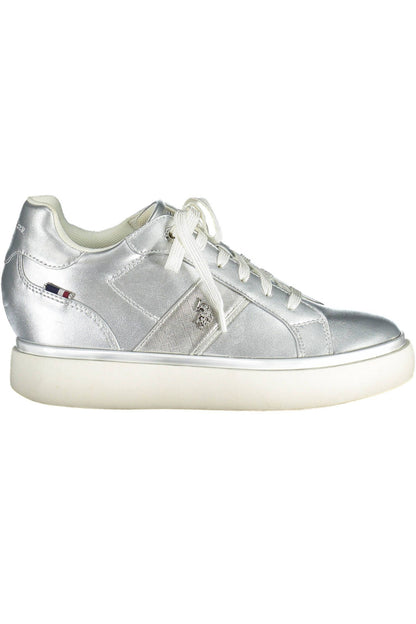 Silver Polyester Women Sneaker - The Luxe Alliance