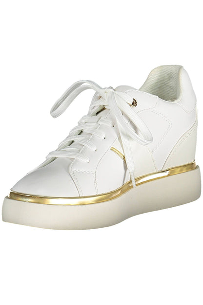 White Polyester Women Sneaker - The Luxe Alliance