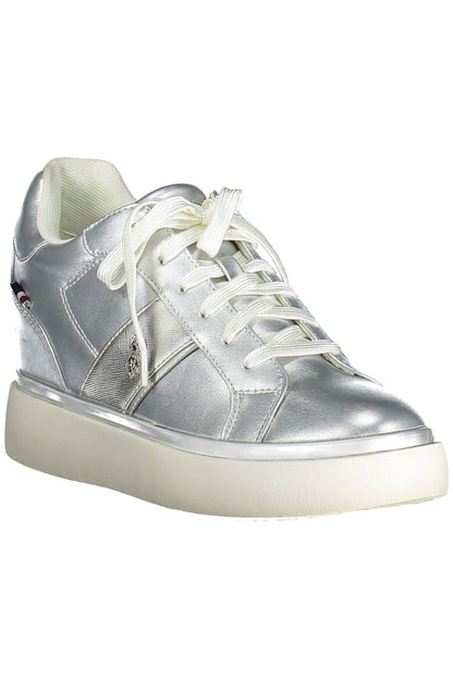 Silver Polyester Women Sneaker - The Luxe Alliance