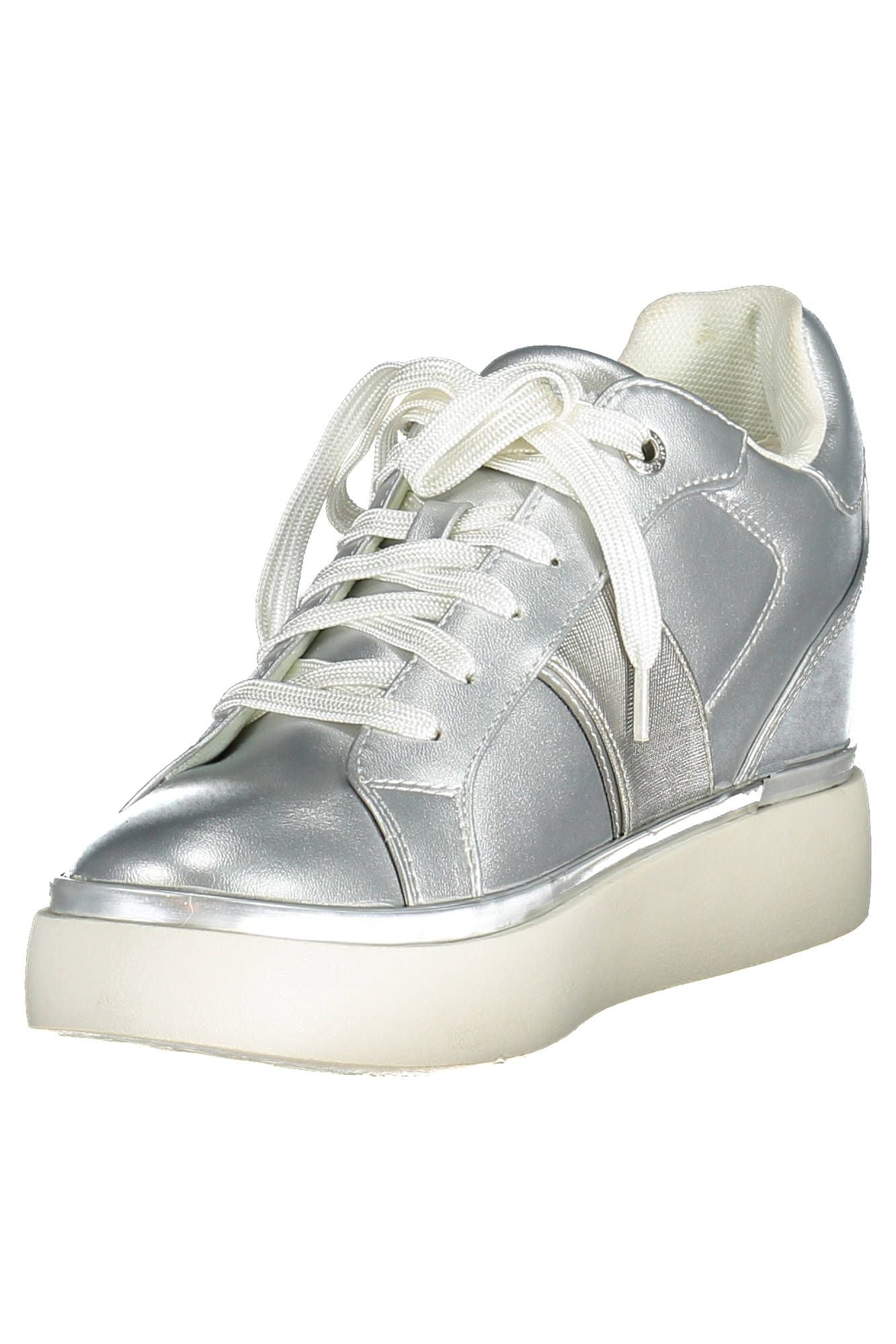 Silver Polyester Women Sneaker - The Luxe Alliance