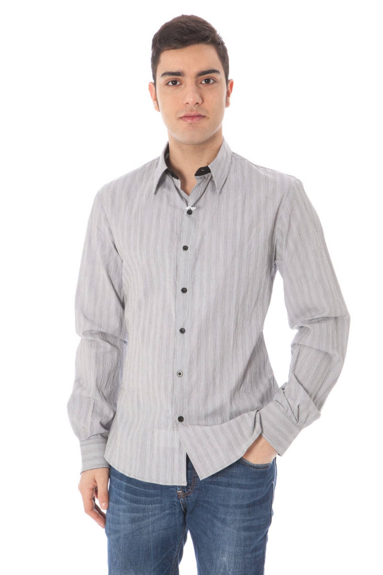  - White Cotton Men Shirt