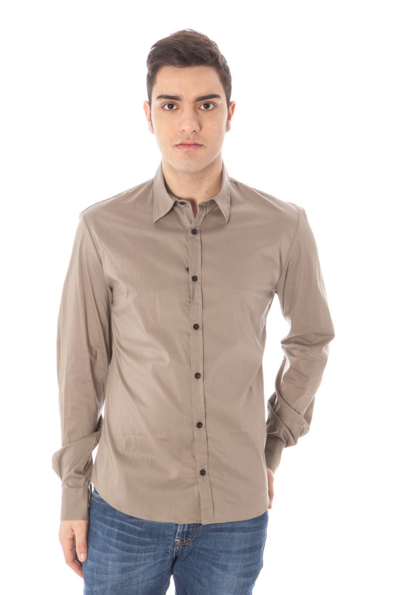  - Green Cotton Men Shirt