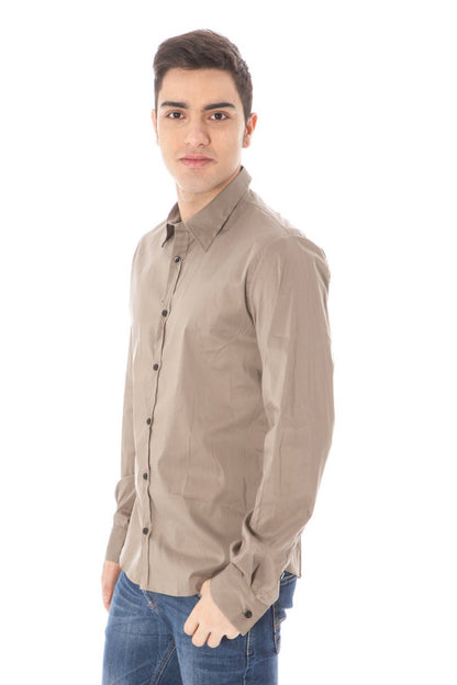  - Green Cotton Men Shirt