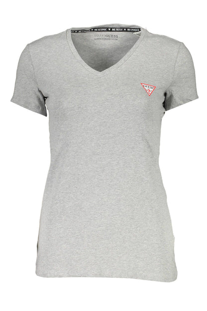  - Gray Cotton Women T-Shirt