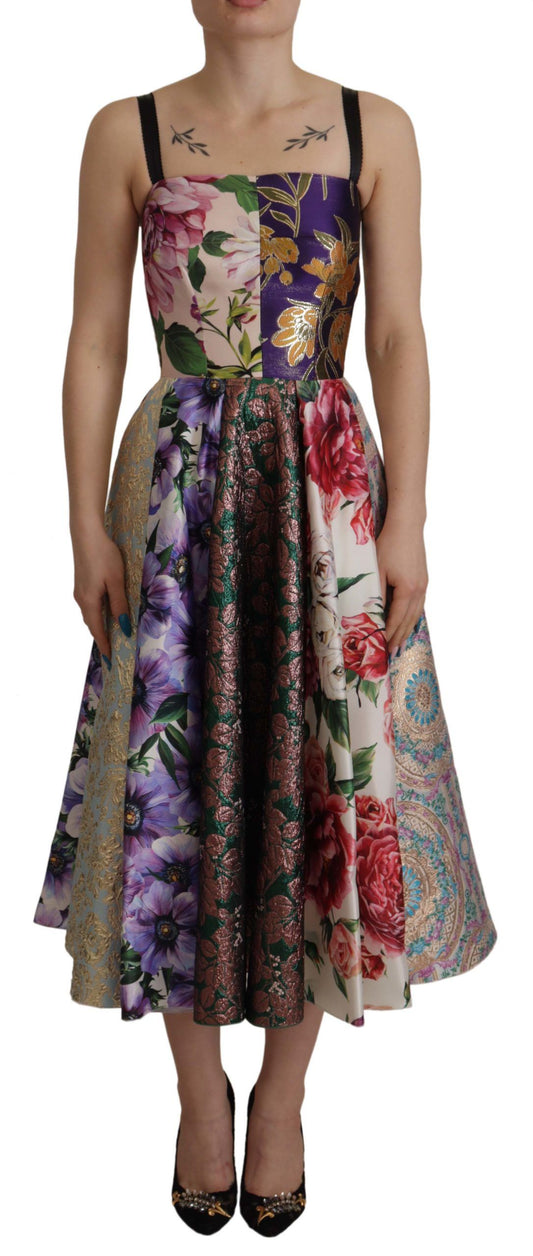  - Patchwork Elegance Silk Blend Dress