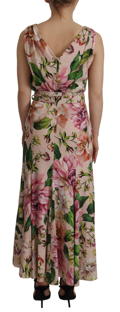  - Elegant Floral Silk Wrap Dress