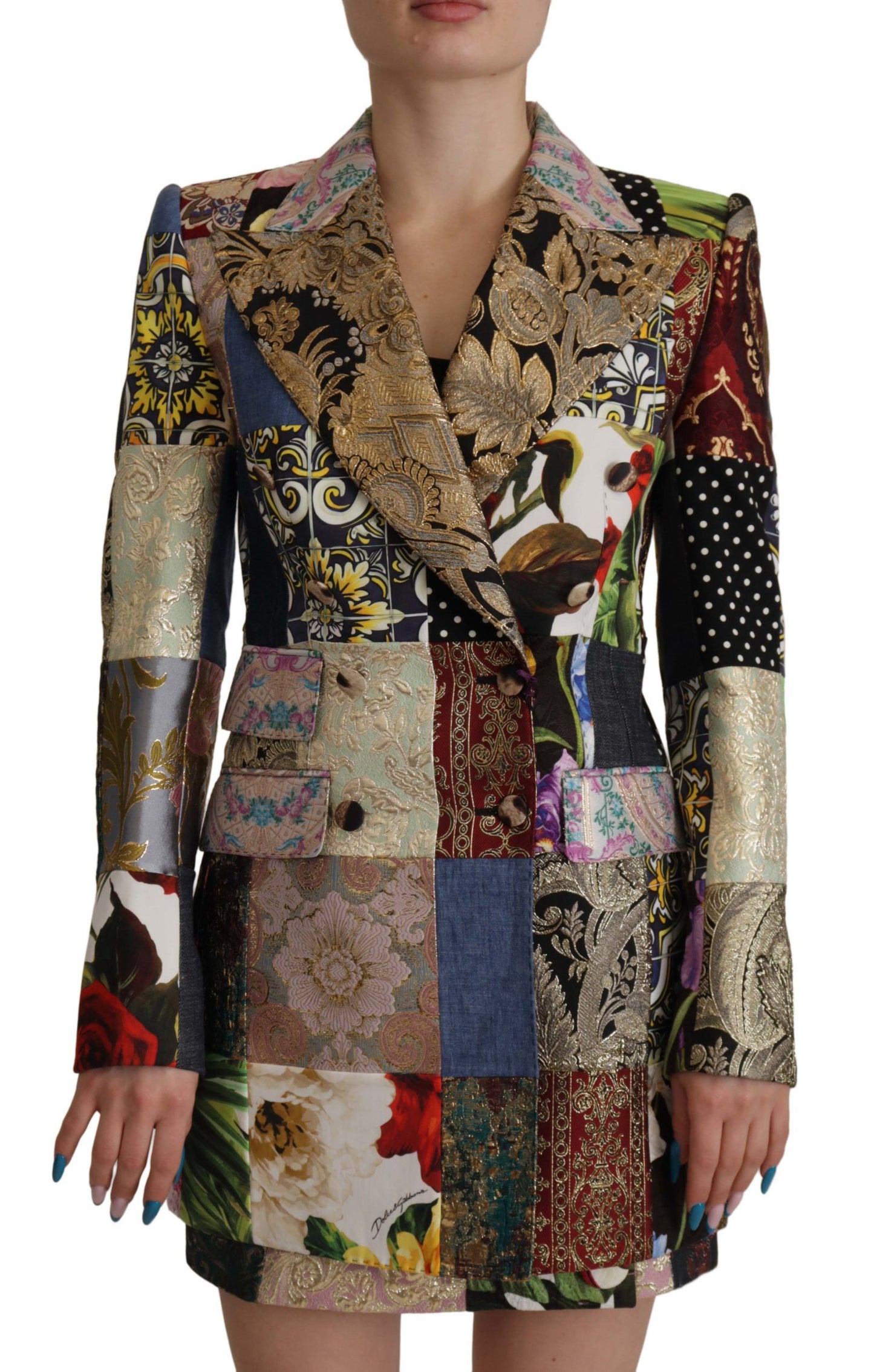 Dolce & Gabbana Women's Multicolour Patchwork Blazer Jacket