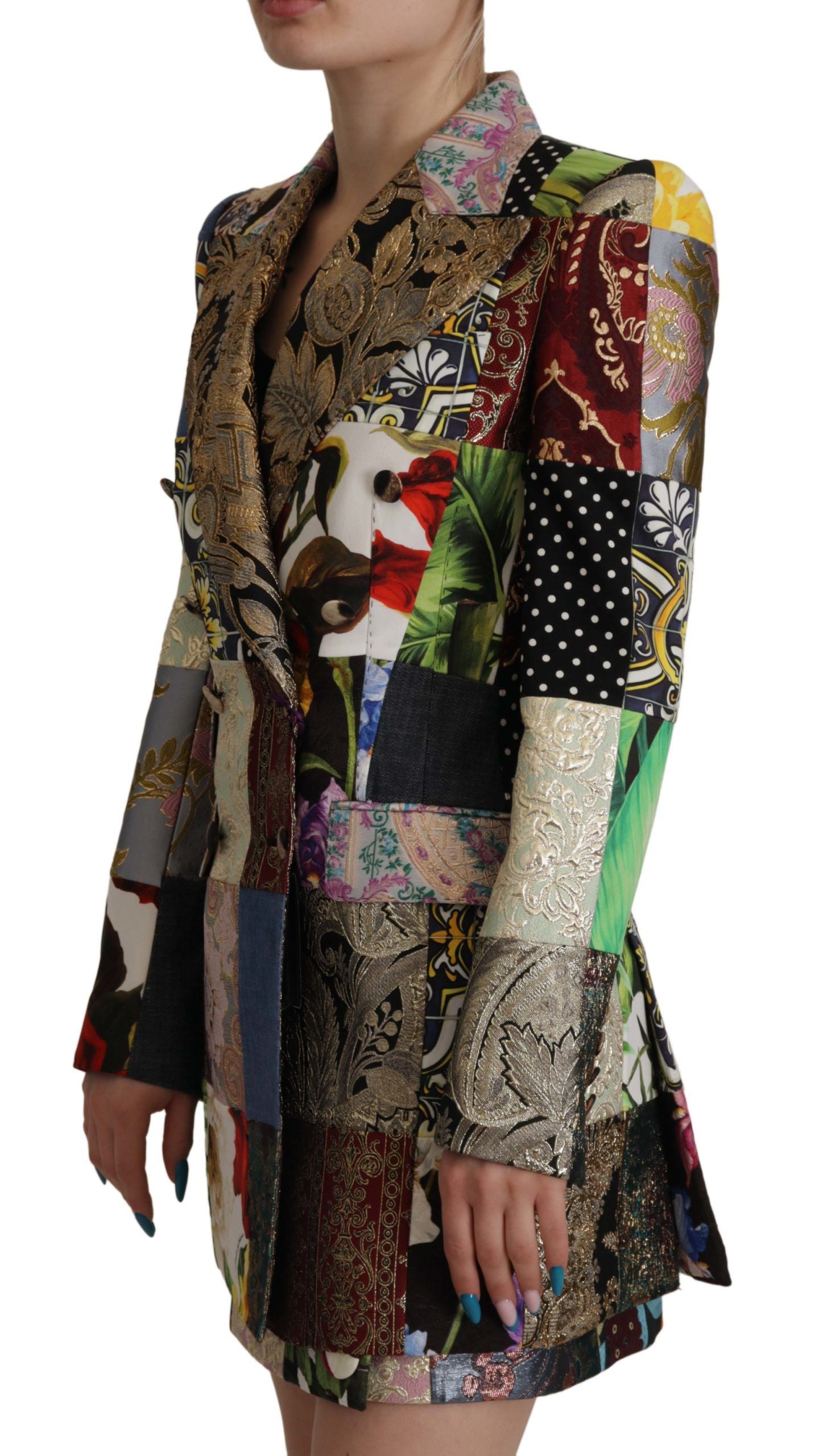 Dolce & Gabbana Women's Multicolour Patchwork Blazer Jacket