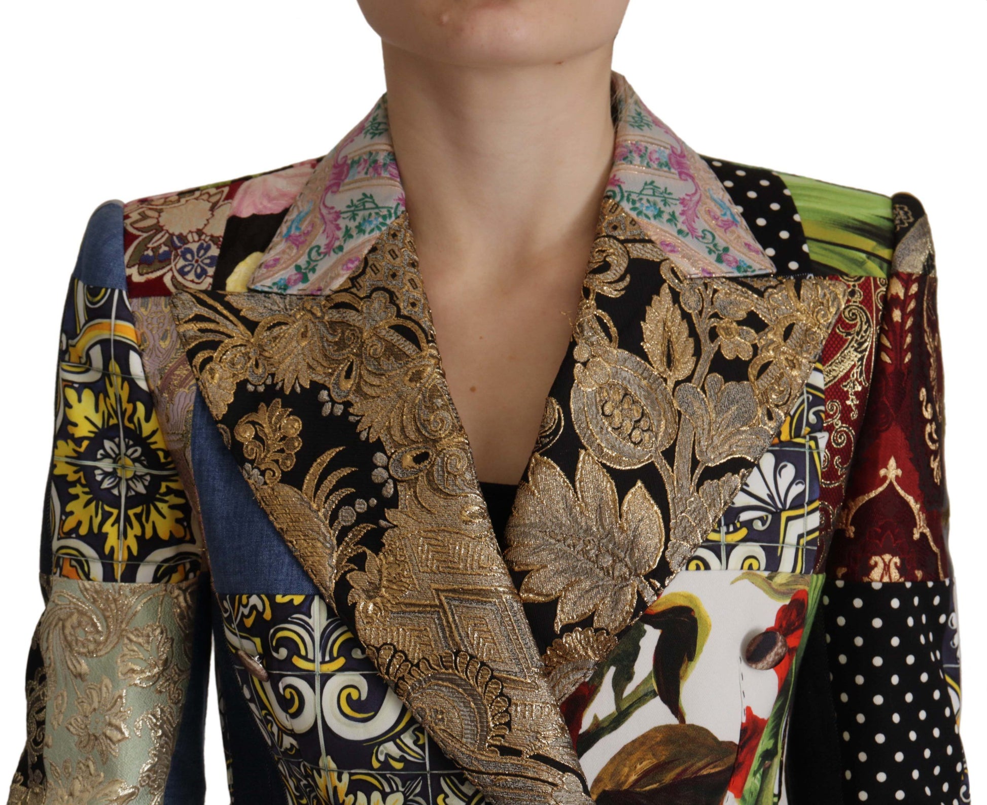 Dolce & Gabbana Women's Multicolour Patchwork Blazer Jacket