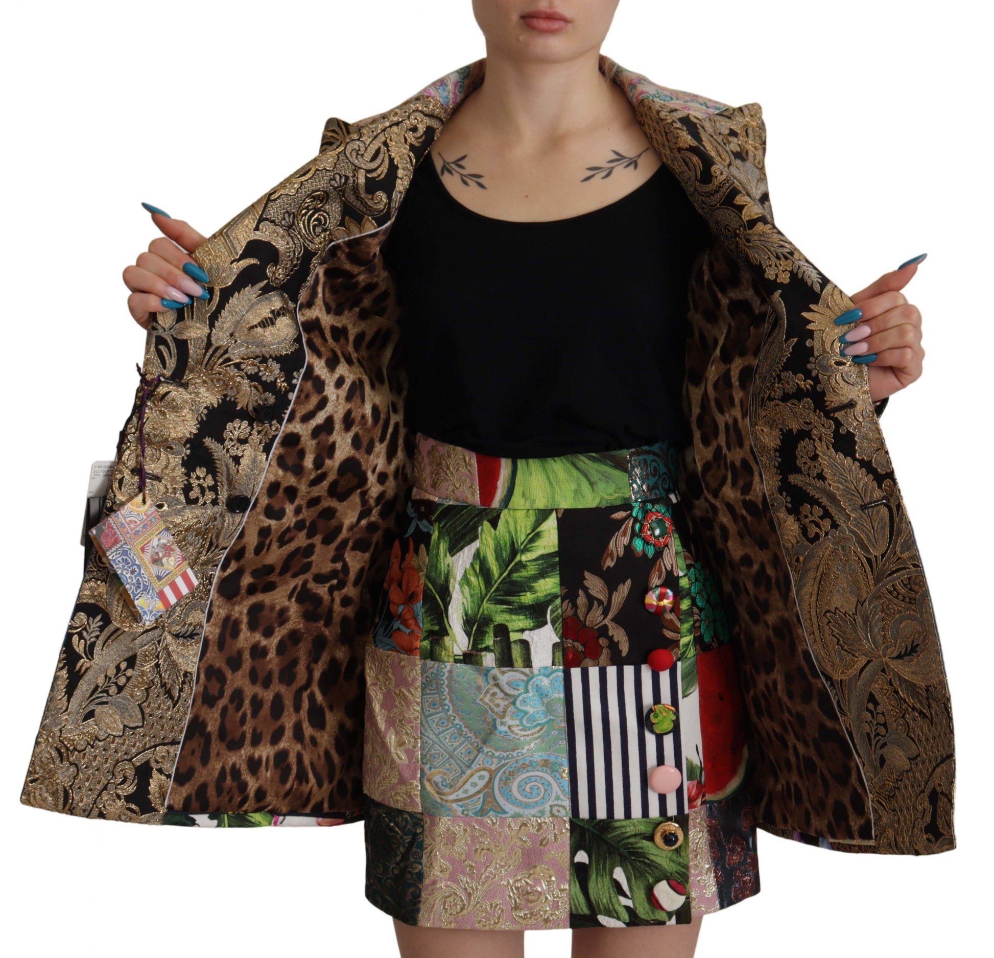 Dolce & Gabbana Women's Multicolour Patchwork Blazer Jacket
