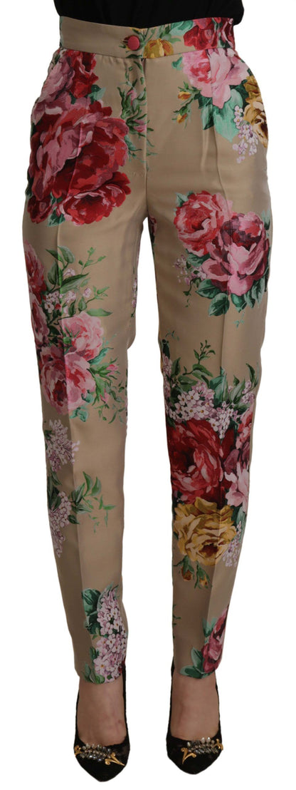  - Floral High-Waist Dress Pants