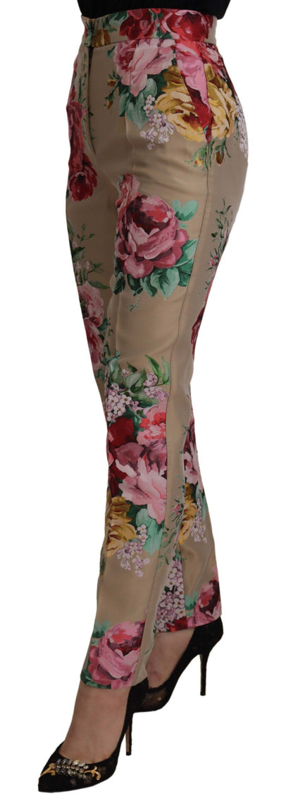  - Floral High-Waist Dress Pants