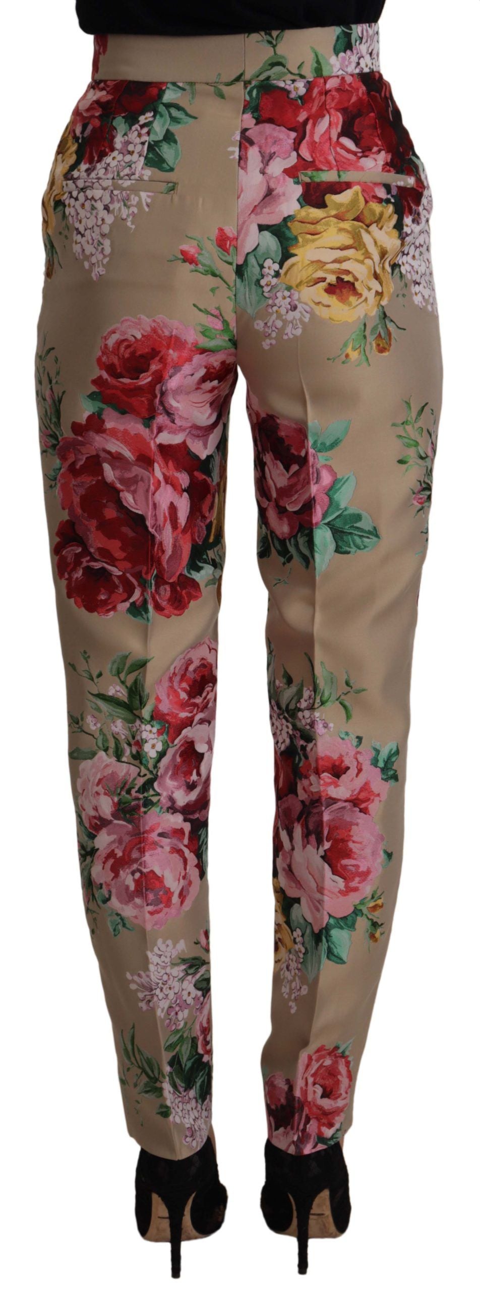  - Floral High-Waist Dress Pants