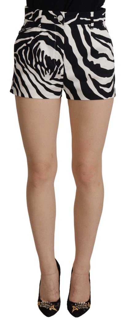  - Zebra Print Mid Waist Hot Pants