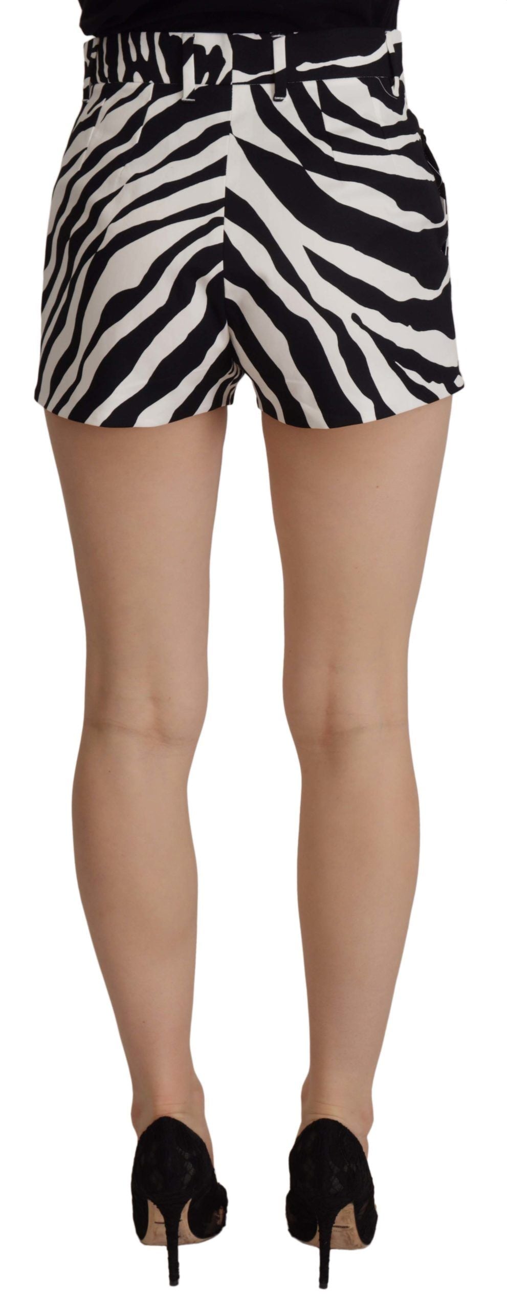  - Zebra Print Mid Waist Hot Pants