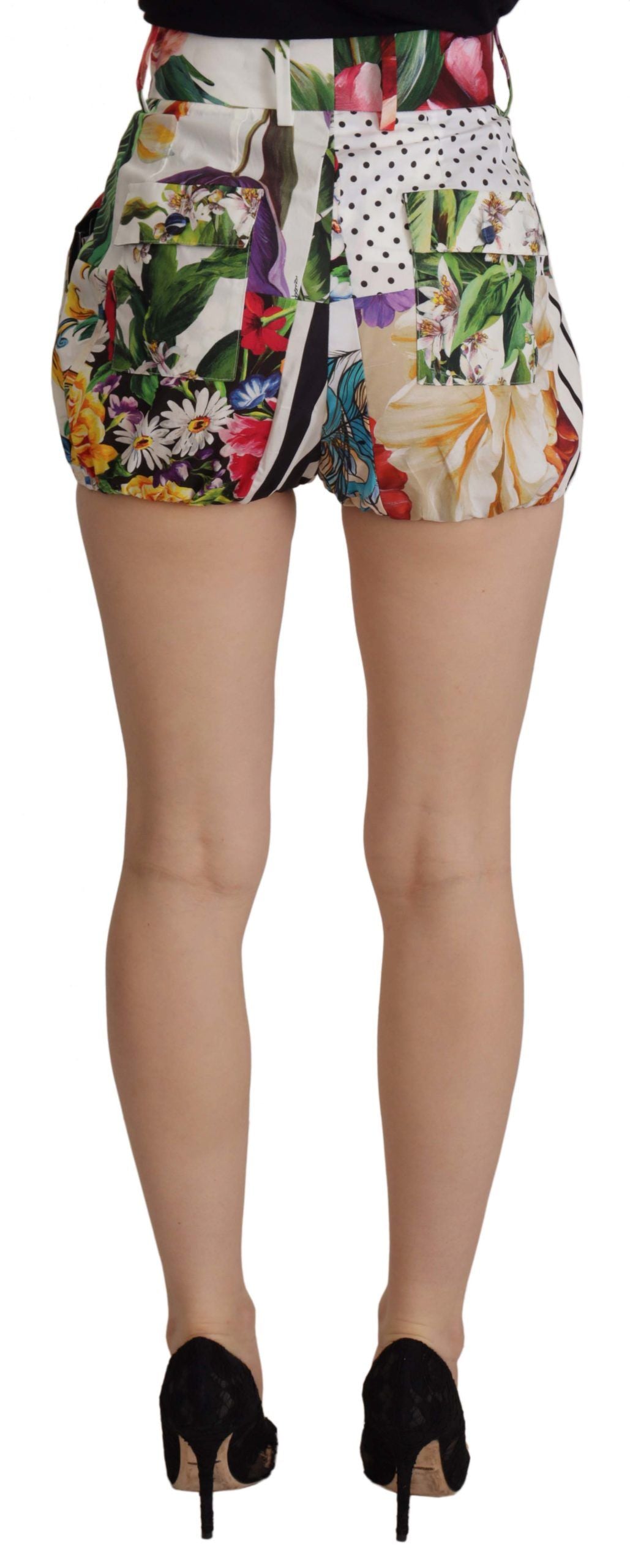 Multicolor Majolica Floral High-Waist Shorts - The Luxe Alliance